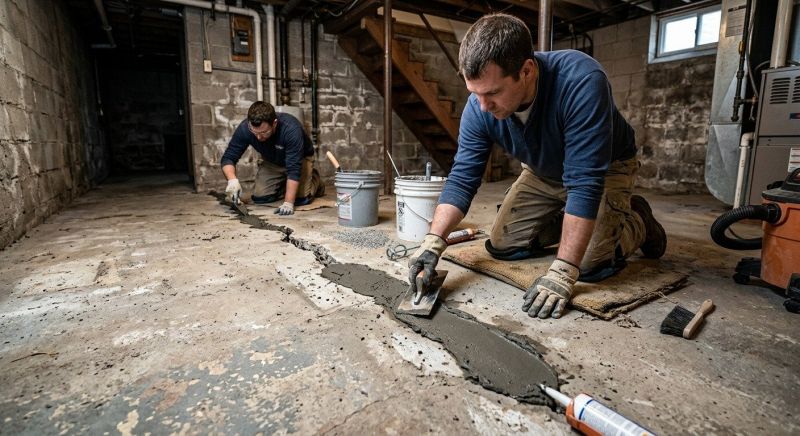 Cracked Basement Floor Repair in Lynnwood, WA
