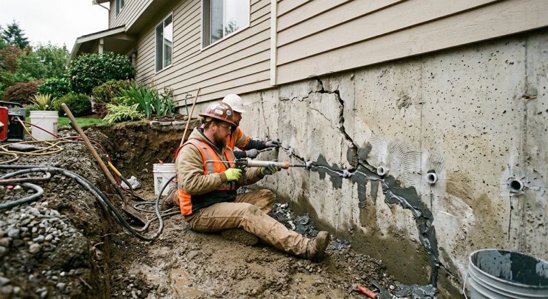 Cracked Foundation Repair in Langley, WA